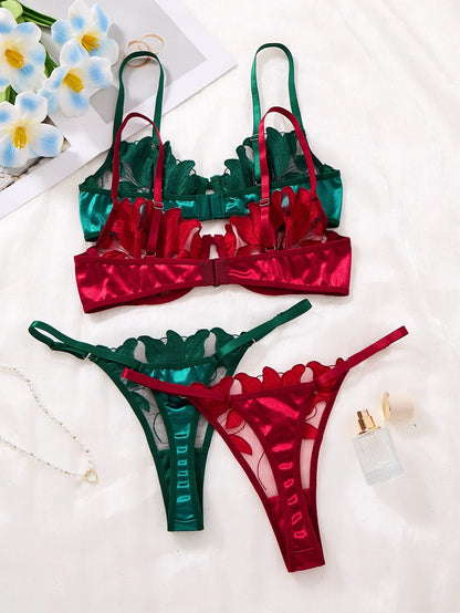 Sexy Embroidered Print Pajama Set