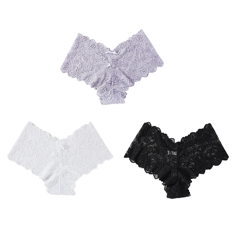 3Pcs Sexy Floral Lace Panties