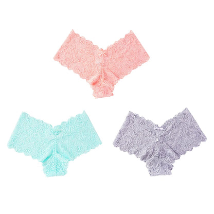 3Pcs Sexy Floral Lace Panties