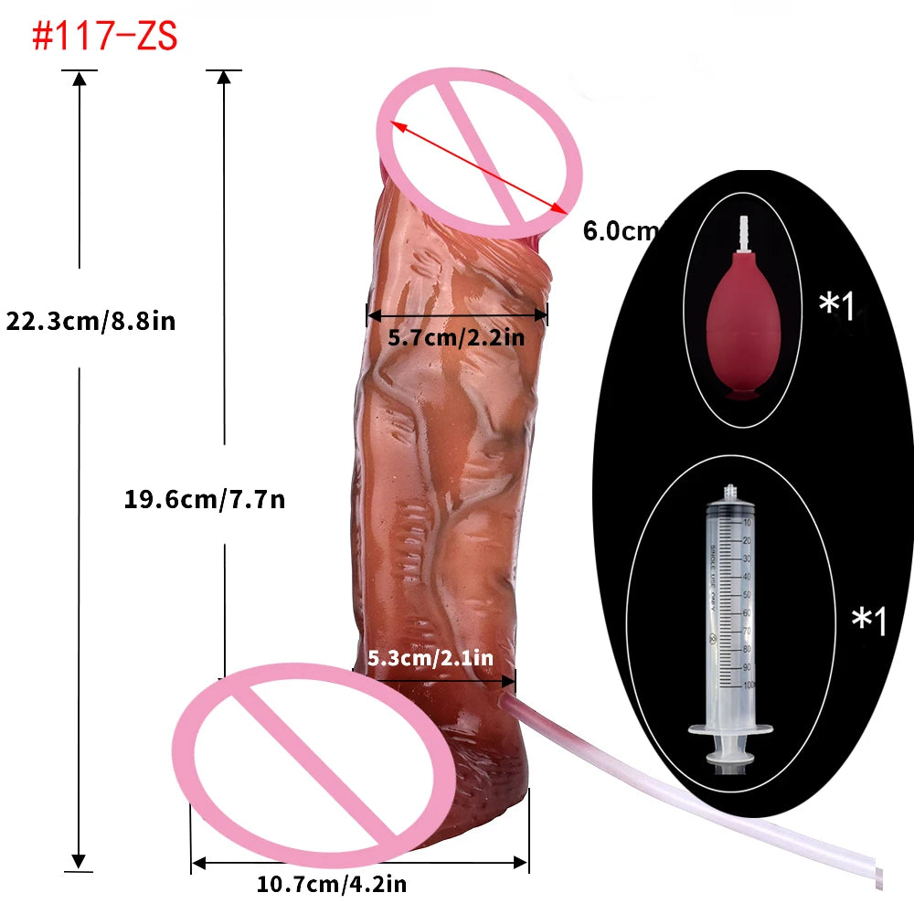 Silicone Thick Ejaculation Realistic Dildo