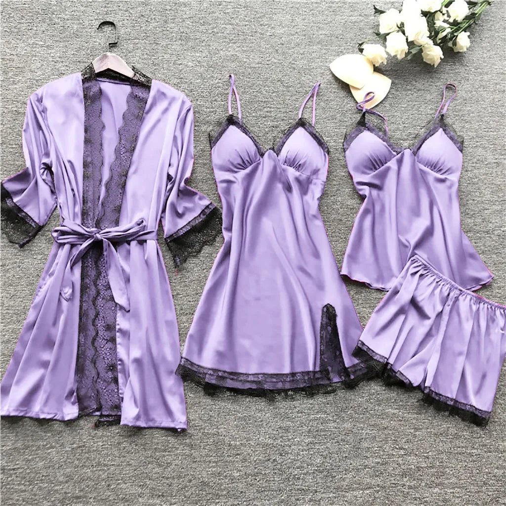 Sexy  Lingerie Dress Robe Sleepwear Pajamas Set