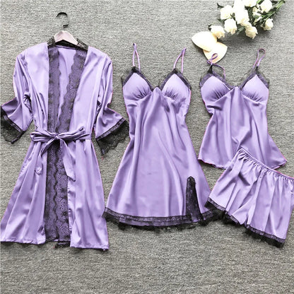 Sexy  Lingerie Dress Robe Sleepwear Pajamas Set