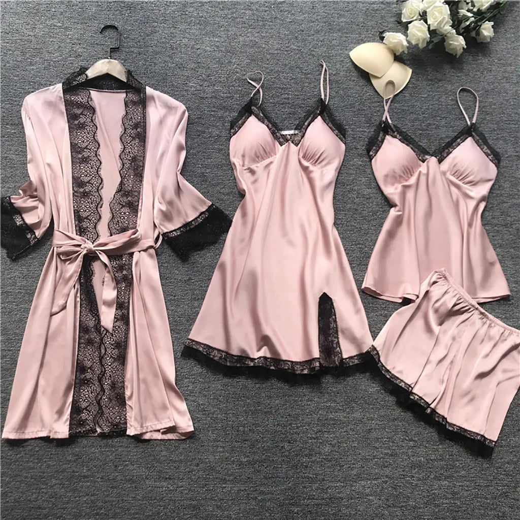 Sexy  Lingerie Dress Robe Sleepwear Pajamas Set