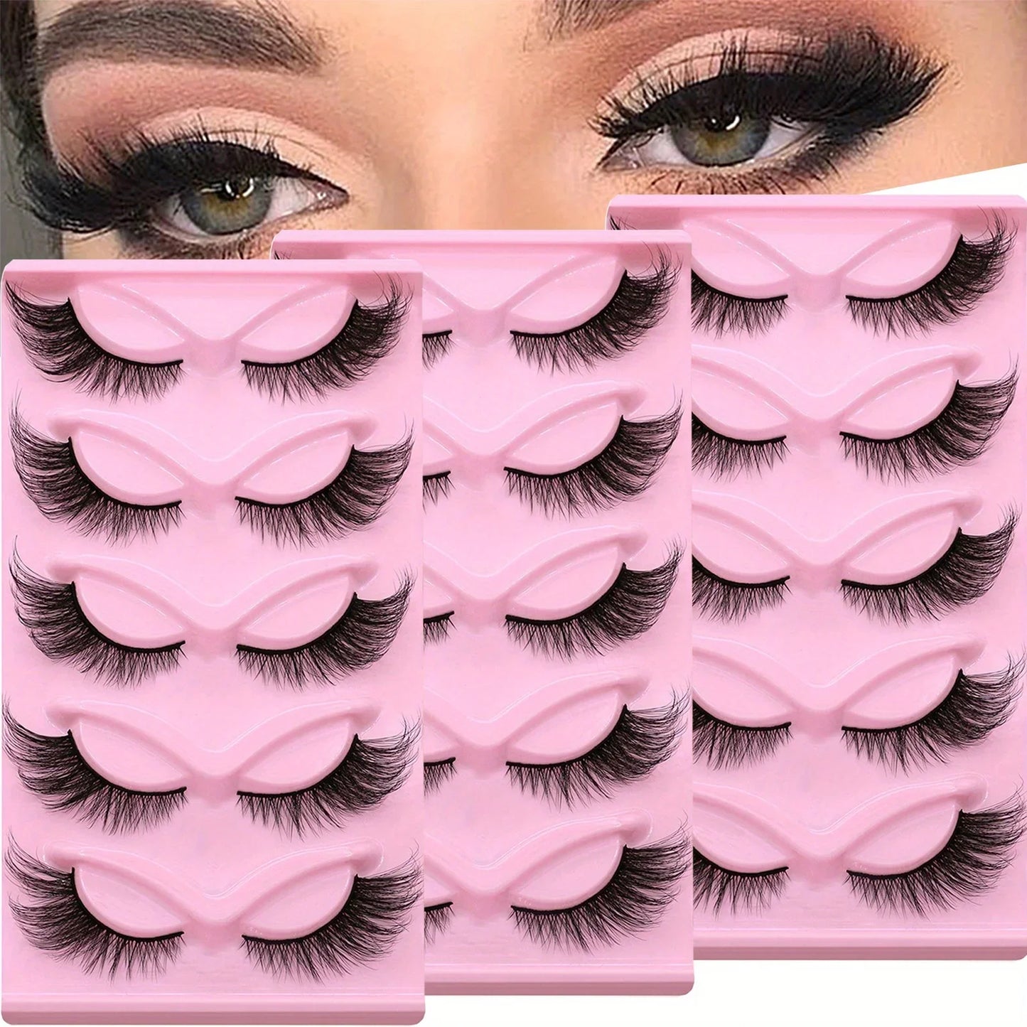 15Pairs 3-Pack Cat Eye Lashes