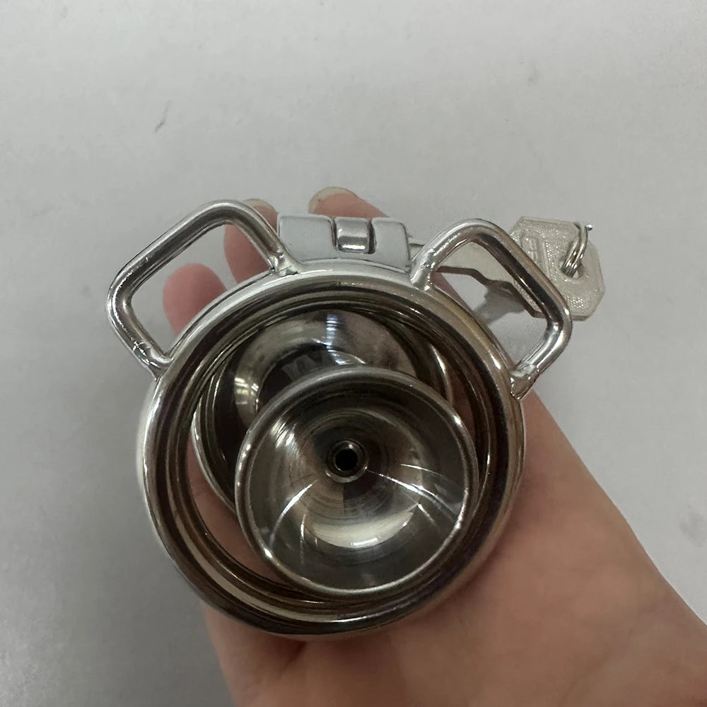 Strapon Button Strap Cage With Large Real Dildo