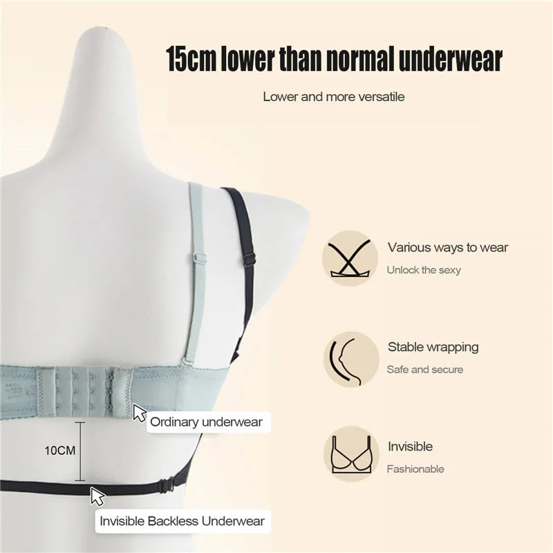Women Invisible  Backless Bra Sexy Lingerie