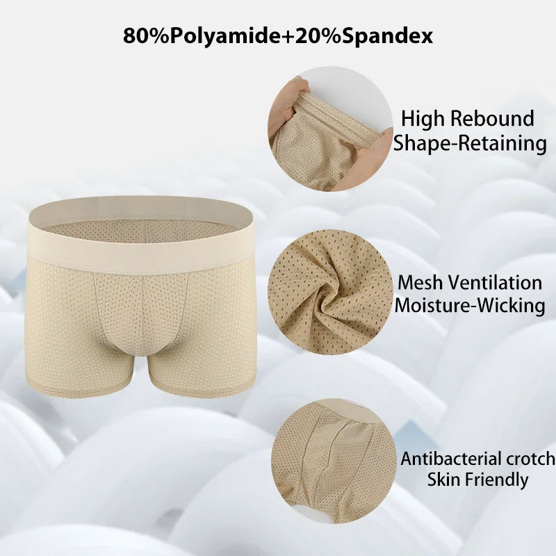 Men's Sexy Boxer Breathable Mesh Underwear