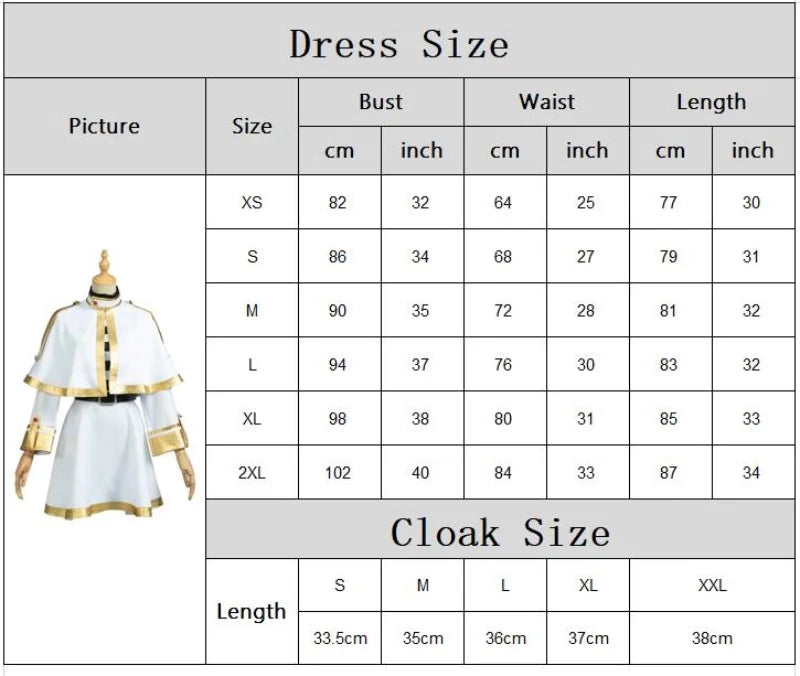 Frieren Cosplay Costume Wig Shoes