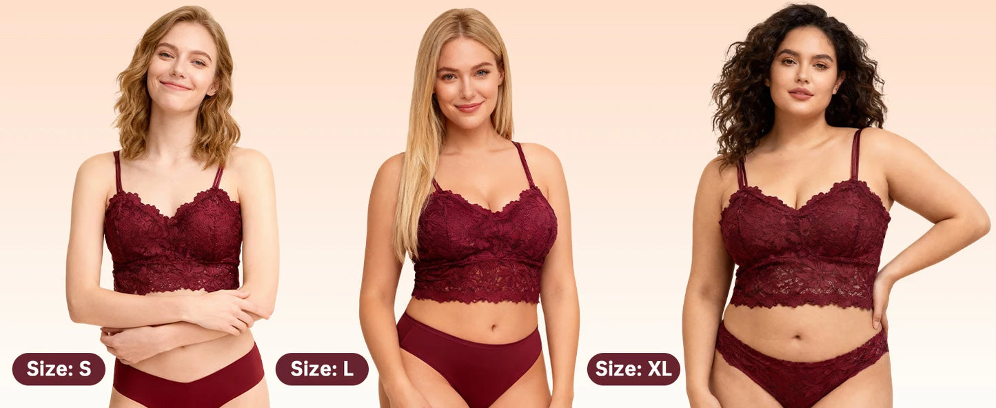 4pcs Women Sexy Lace Bra & Panty Set
