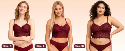 4pcs Women Sexy Lace Bra & Panty Set