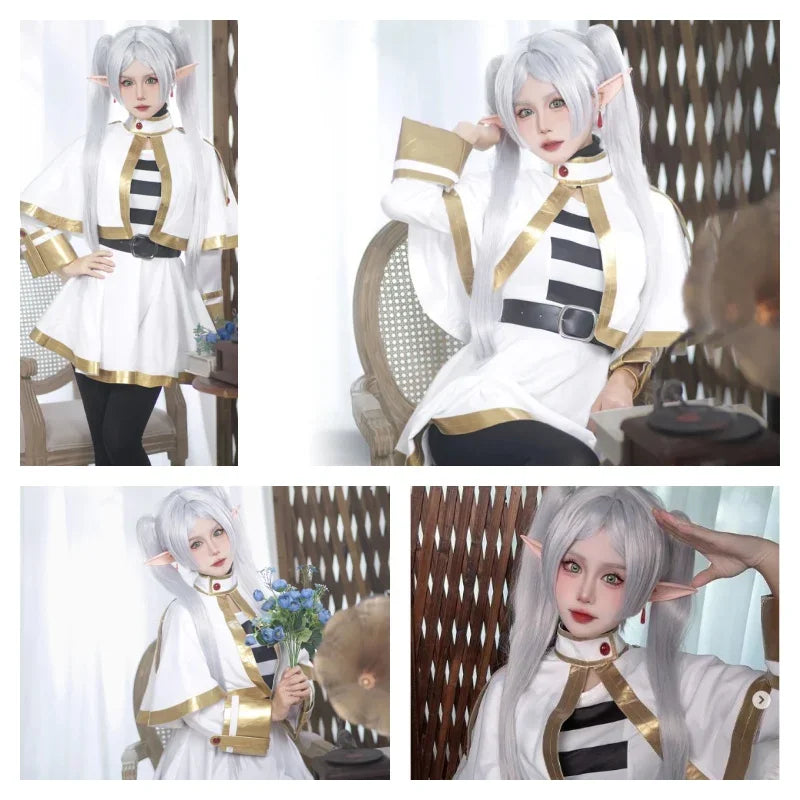 Frieren Cosplay Costume Wig Shoes