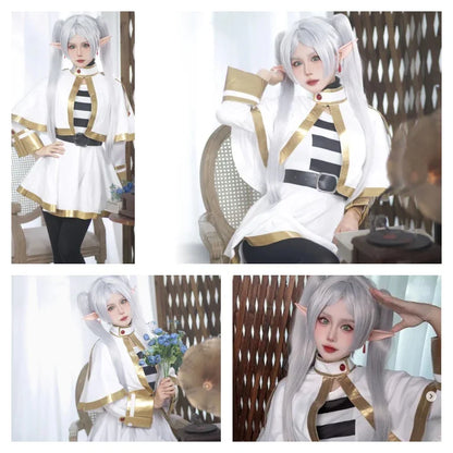 Frieren Cosplay Costume Wig Shoes