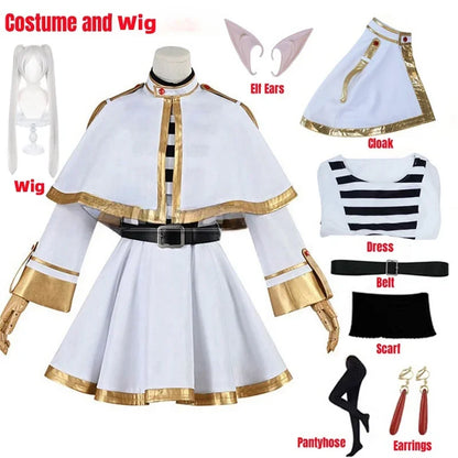 Frieren Cosplay Costume Wig Shoes