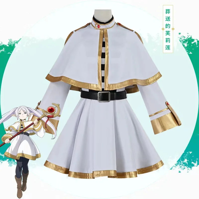 Frieren Cosplay Costume Wig Shoes